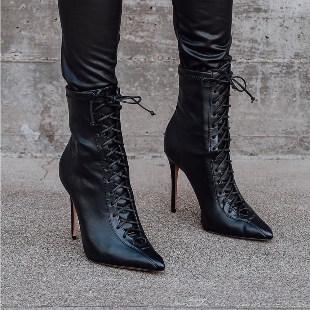 SCHUTZ Tennie Pointed Toe Lace-UpBoot